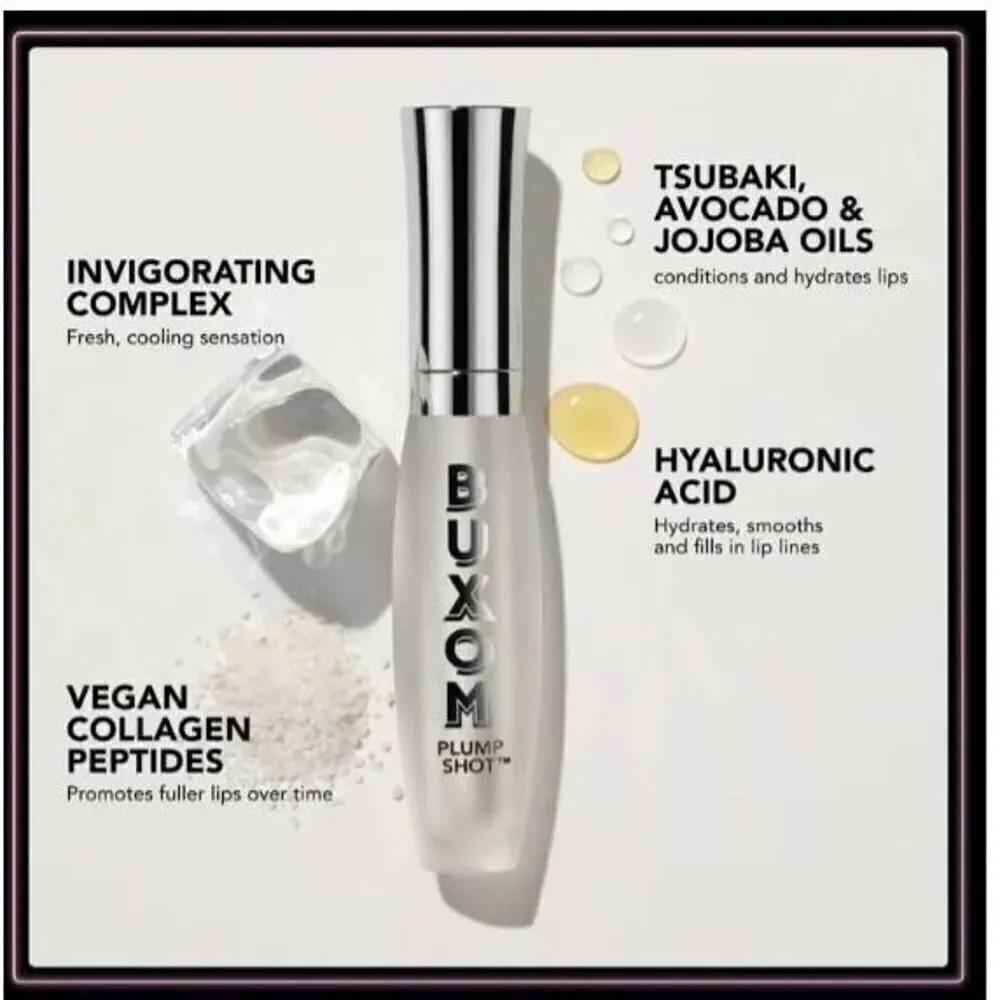 NIB~Buxom Cosmetics Plump Shot Sheer Tint Collagen Infused Lip Serum~Plush Peach